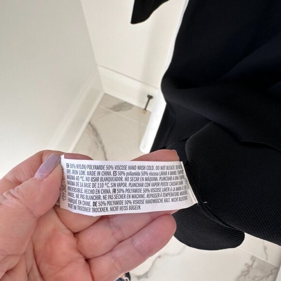 Endless Rose Jeanne Knit Asymmetrical Neck Long Sleeve Black Mini Dress Sz M - Picture 11 of 12